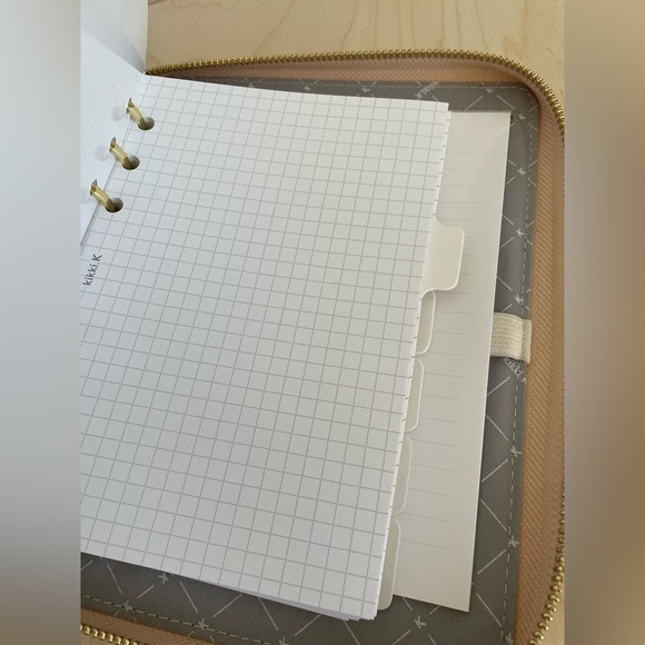 Kikki.K kikki K almond faux croc zip planner with hole punch B6 - Picture 4 of 11